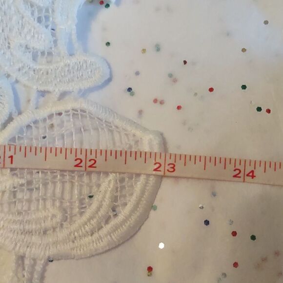 Forever 21 Women's Sz S Romantic Sexy white floral lace front top cap‎ sleeve - Picture 7 of 8